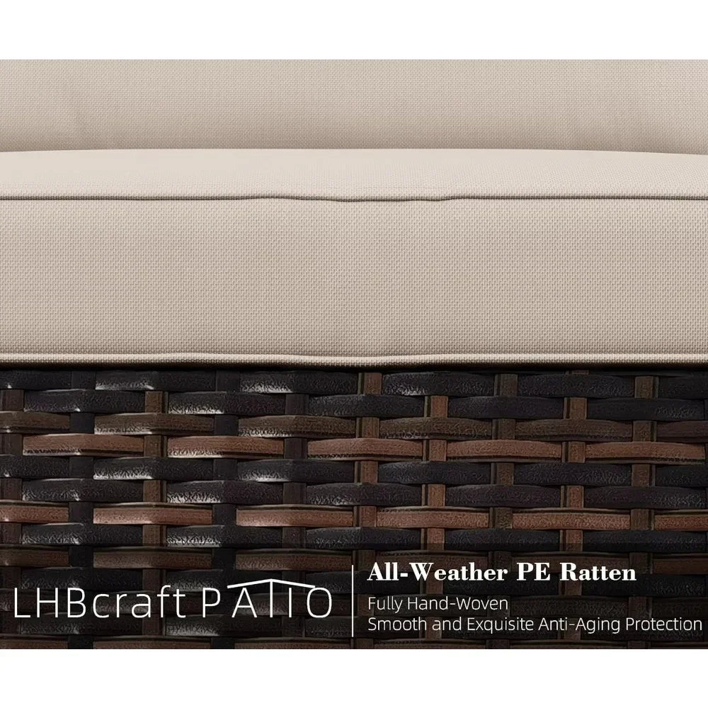 Furniture Set, Outdoor Furniture Patio Sectional Sofa, All Weather PE Rattan Outdoor set with Cushions and Table