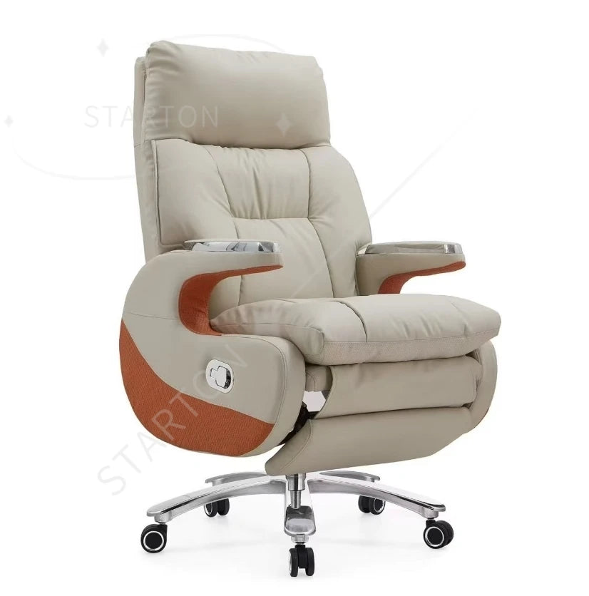Luxury Manual Lunch Break Leather Office Chair High Quality Office Furniture Chairman CEO Manager Comfortable Office Chair