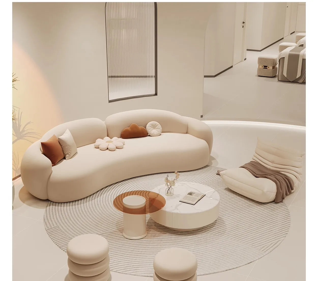Lazy Classic Living Room Sofas Floor Designer Cushion Comfortable Sofa Elegant Relax Meuble De Salon Furniture Accessories