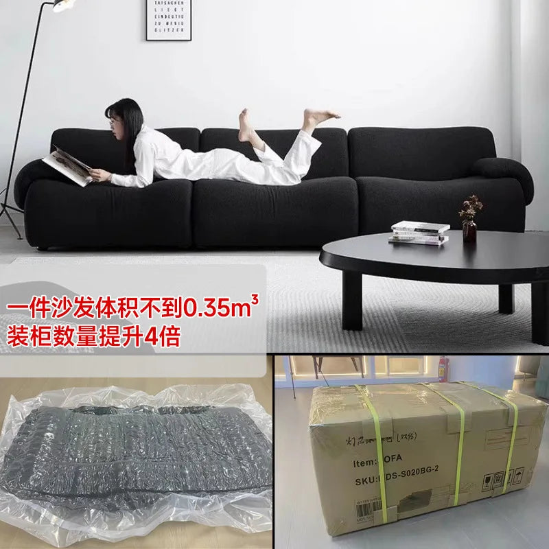 Module combination wabi-sabi wind living room sofa small apartment corner sofa
