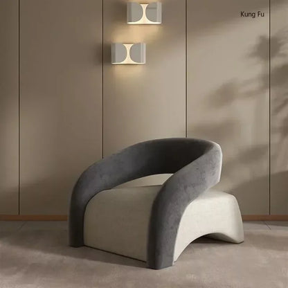 Casual Fabric Single Sofa Nordic Simple Living Room Furniture with Armrest and Backrest Lounge Chair Modern Light Luxury Balcony