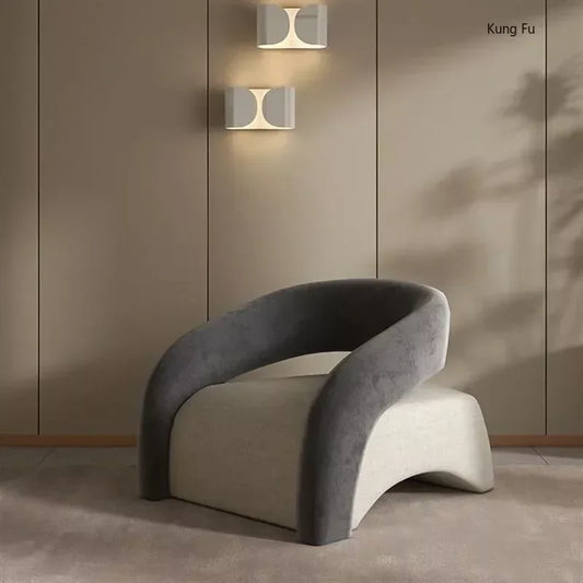 Casual Fabric Single Sofa Nordic Simple Living Room Furniture with Armrest and Backrest Lounge Chair Modern Light Luxury Balcony