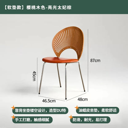 Home Furniture Restaurant Dining Chairs Living Room Leisure Chair Customized Stainless Steel Chairs Single Backrest Armchair