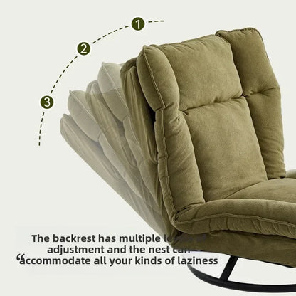 Household Goods New Rotating Sofa Chair, Living Room Balcony Fabric Lazy Sofa Backrest Rotating Leisure Chair Swivel Chair