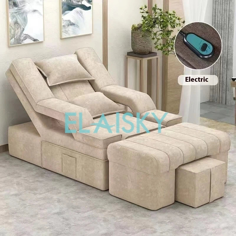 Electric Reclining Chair Foot Massage Sofa Foot Massage Foot Bath Bed Nail Eyelash Beauty Salon Sofa Chairs Cozy Massage Sofa