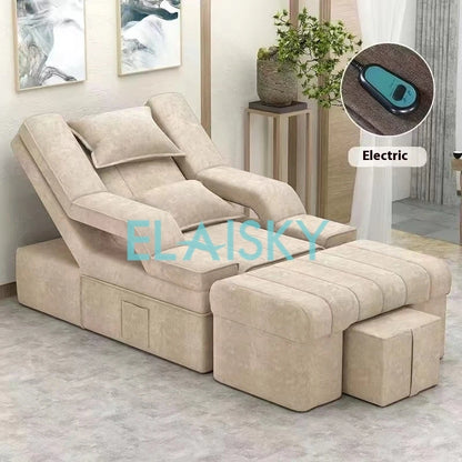 Electric Reclining Chair Foot Massage Sofa Foot Massage Foot Bath Bed Nail Eyelash Beauty Salon Sofa Chairs Cozy Massage Sofa