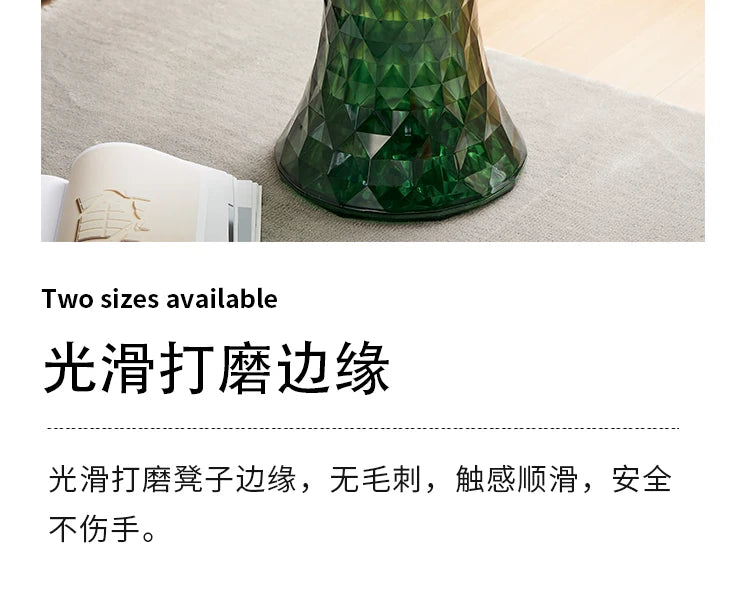 Nordic creative crystal stool Nordic simple color transparent bathroom home shoe changing  creative ins low