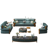 Leather sofa, new Chinese style medieval style, furniture