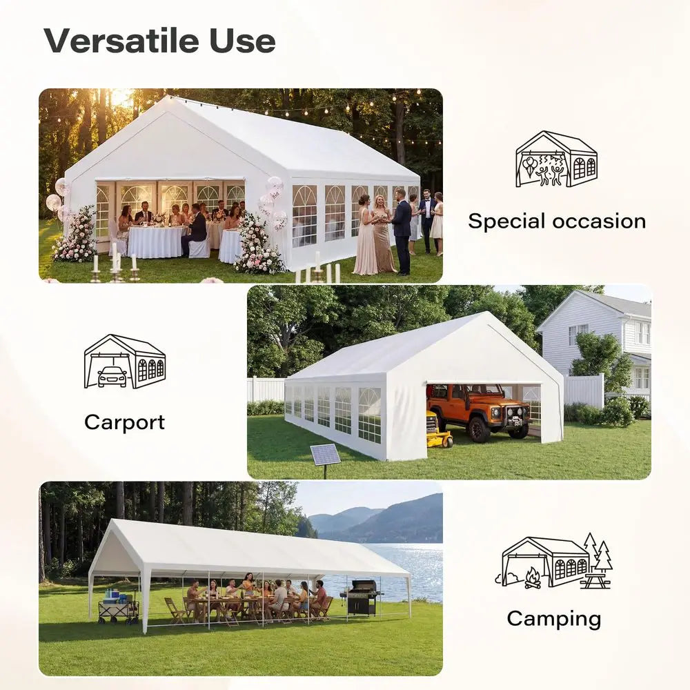 Party Tent for 5080 People, Heavy Duty Party Tent Canopy with Sidewalls amp Steel Frame, White Event Shelter Tent for Parties,