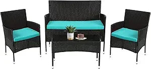 outdoor patio furniture set wicker patio set pe rattan furniture bistro set for outdoor indoor use with loveseats coffee table,