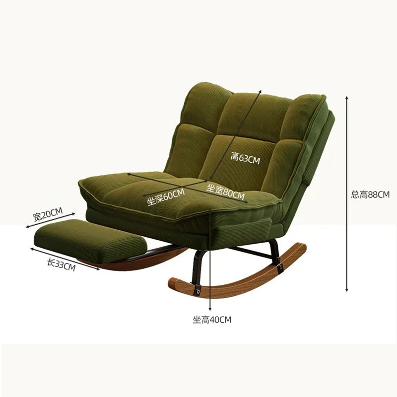 Lazy sofa reclining and sleeping rocking chair household balcony leisure reclining chair living room bedroom single sofa chair