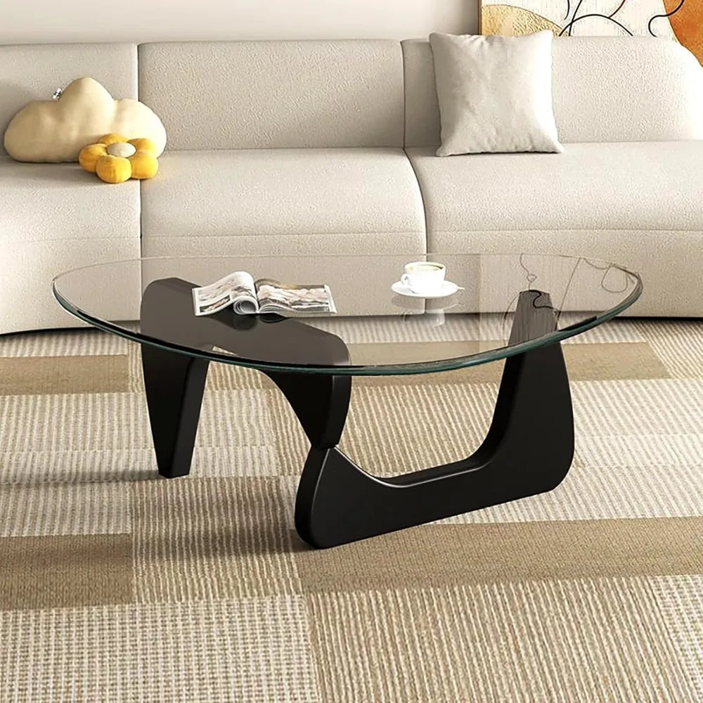 mid century modern glass coffee table for living room, small coffee tables, suitable for bedroom living room reception office ta