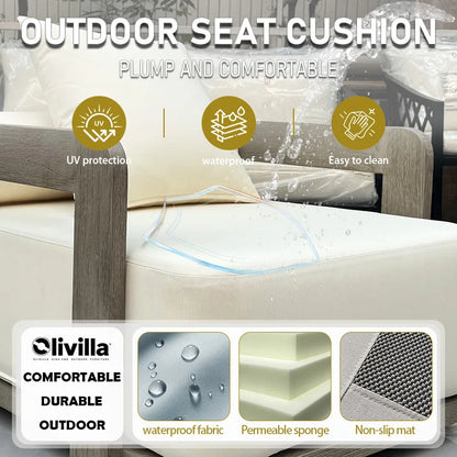 Patio Aluminum Furniture Comfortable Thick Upholstered Cushions Quick Dry StyleSofa Set for Garden Living Room Courtyard