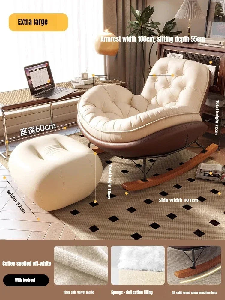 Simple Penguin Rocking Chair,Balcony Sofa,Home Leisure Chair,Living Room Honeycomb Lazy Leisure Rocking Chair Recliner Chairs