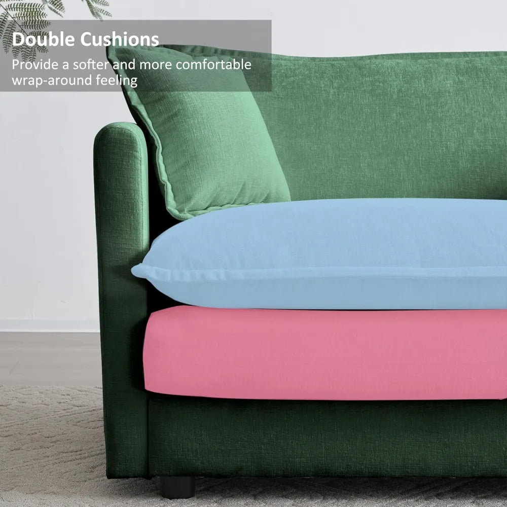 Cloud Couch with Movable Ottoman, Modern L Shaped Modular Sectional Sofa