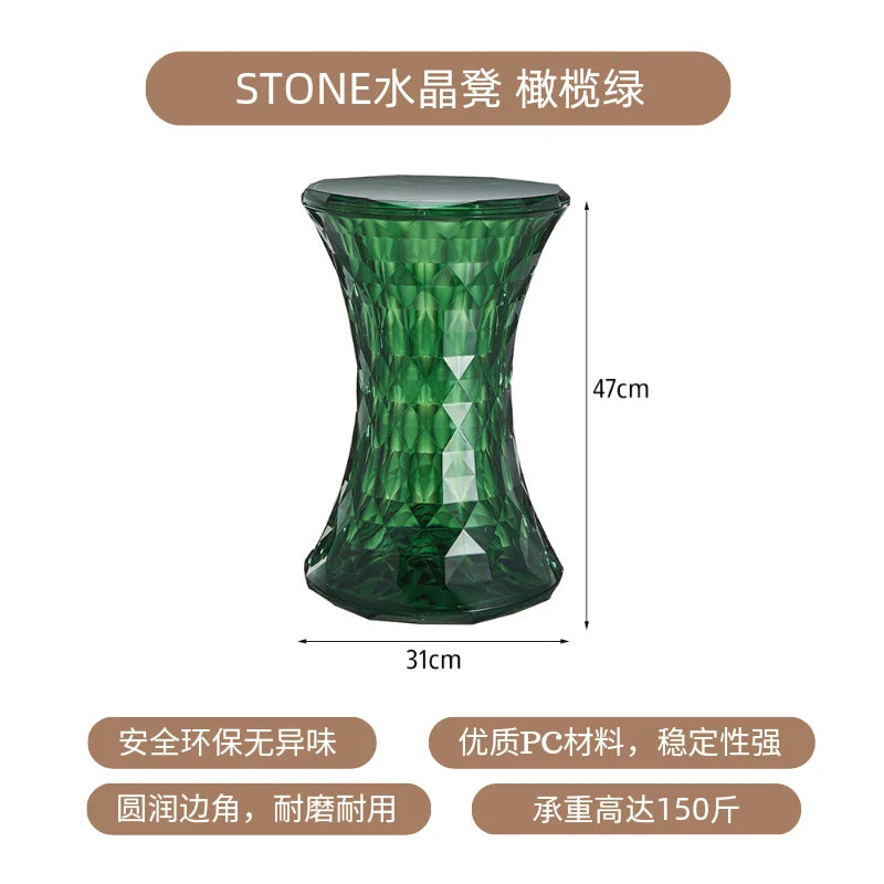 Nordic creative crystal stool Nordic simple color transparent bathroom home shoe changing  creative ins low