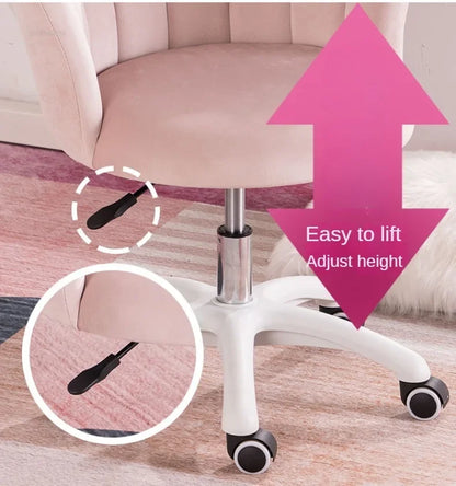 Rotatable Velvet Office Chair for Company Modern Soft Backrest Chair with Wheels Simple Creative Office Chairs for E-sports Room