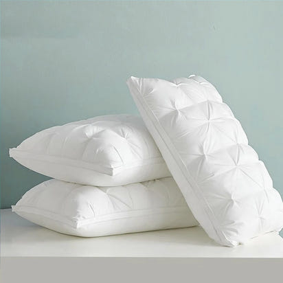 Sondeson Luxury White 100% Goose Down Pillow Down-proof Queen King 100% Cotton Bedding 3D Style