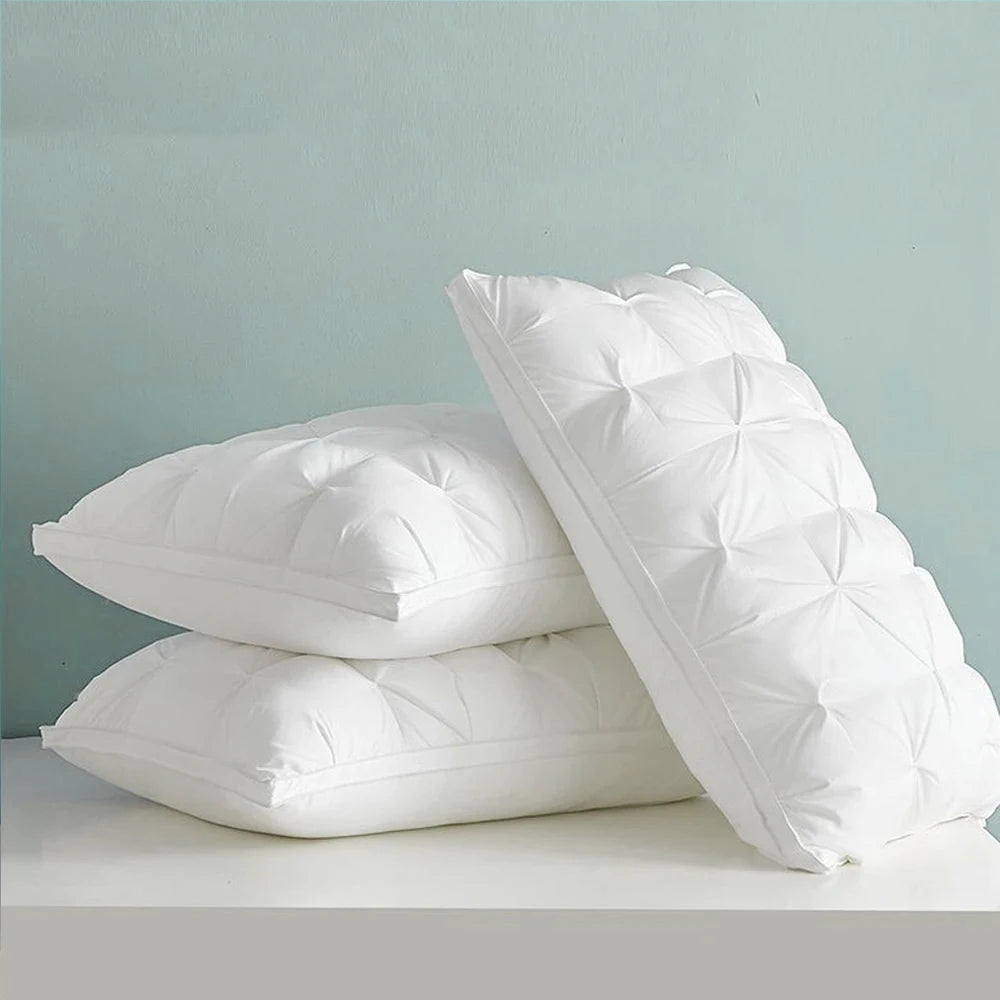 Sondeson Luxury White 100% Goose Down Pillow Down-proof Queen King 100% Cotton Bedding 3D Style
