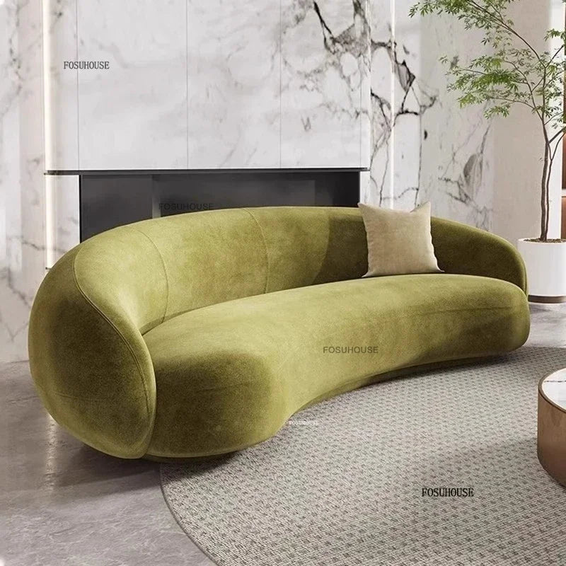 Recliner Luxury Sofa New In Floor 3 Seater Full Body Design Couch Minimalist Green Design Canape Salon Living Room Furniture