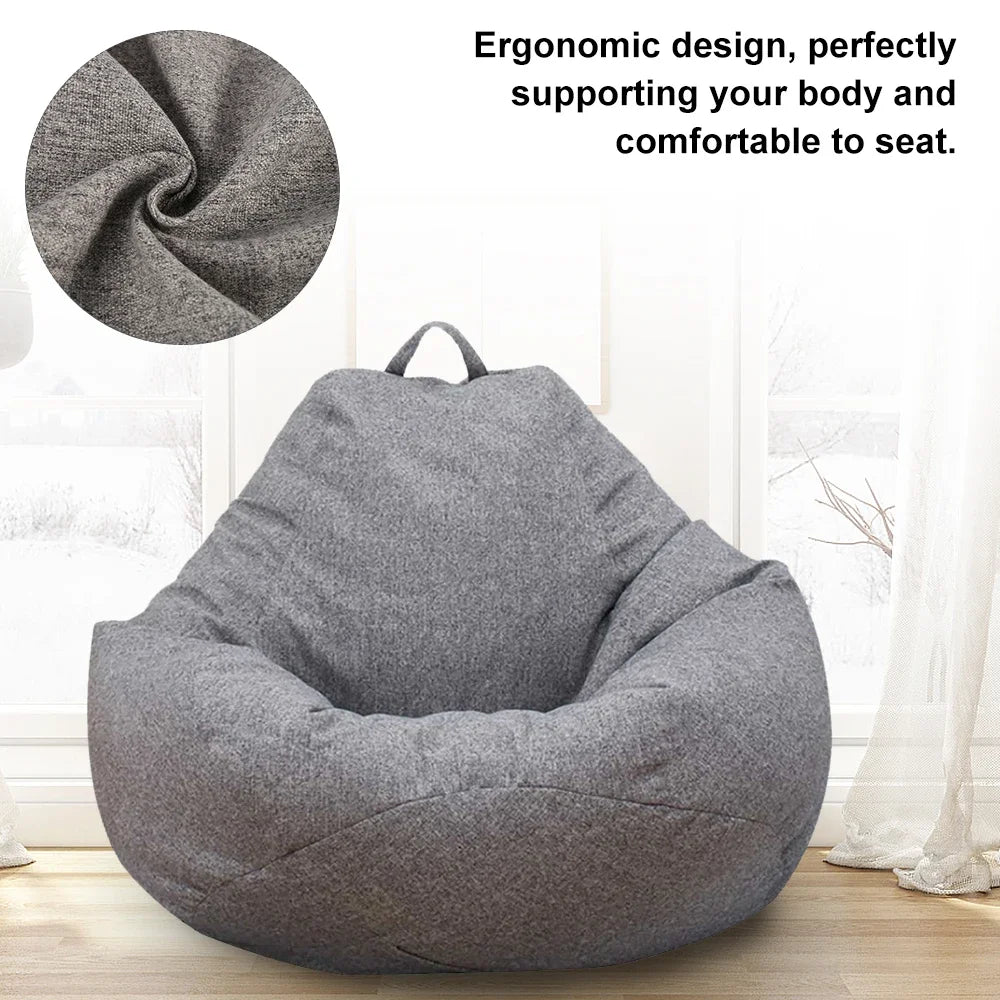 Lazy Sofa Cover Comfortable Large Bean Bag Cover without Filler for Home Bedroom Adults Kids Soft Tatami Chairs Covers Beanbags