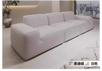 Simple Style Vacuum Compression Living Room Sofa Light Luxury Furniture Corduroy Sponge Filling Multi-Person Sofa Customization