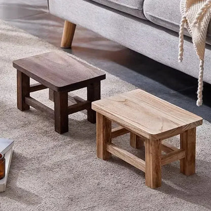 Adult Solid Wood Stool for Daily Use Shoe Changing Step Stool for Kitchen Bathroom Living Room Wooden Household Furniture