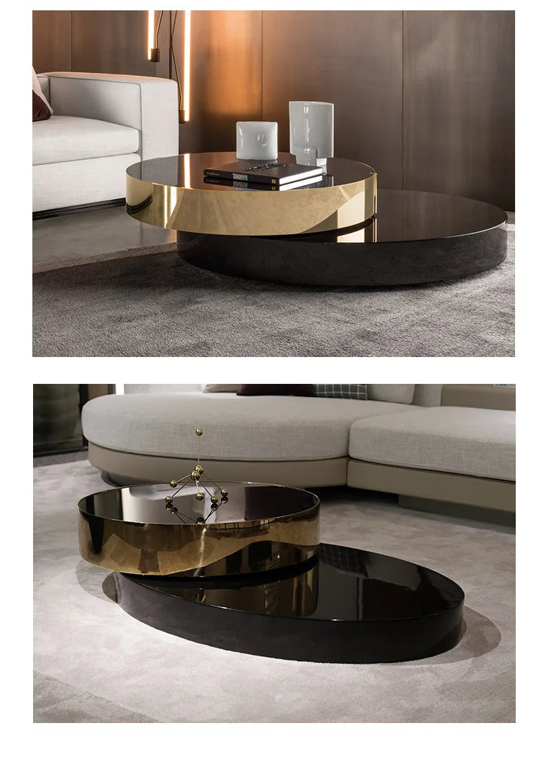 Italian Luxury Rotating Coffee Tables Modern Minimalist Living Room Extension Coffee Table Creative Design Home Furniture FYCT