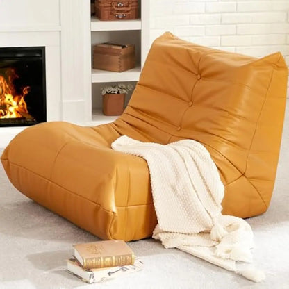 living room sofas, Bean Bag Chair Lazy Floor Sofa, Memory Foam Fireside Sofa for Adults, Big Beanbag Faux Leather Armless Chair