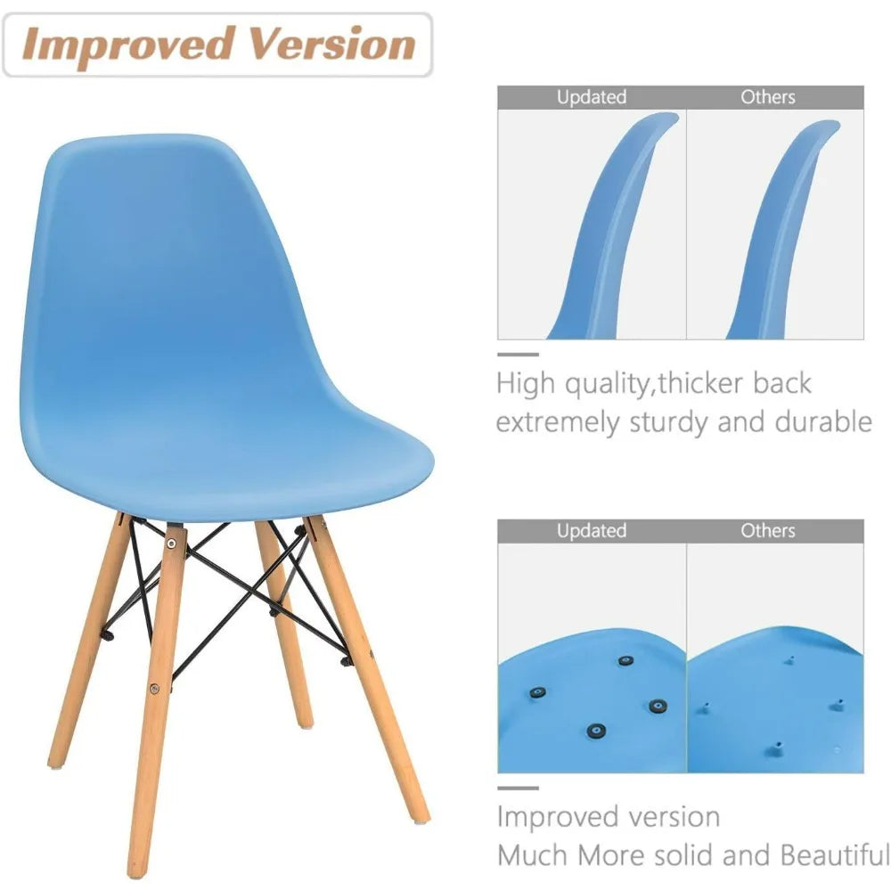 Furmax Modern Style Dining Chair Mid Century Modern DSW Chair, Shell Lounge Plastic Chair for Kitchen Chairs Set of 4(White)