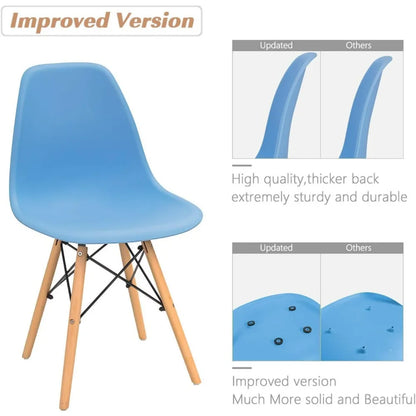 Furmax Modern Style Dining Chair Mid Century Modern DSW Chair, Shell Lounge Plastic Chair for Kitchen Chairs Set of 4(White)