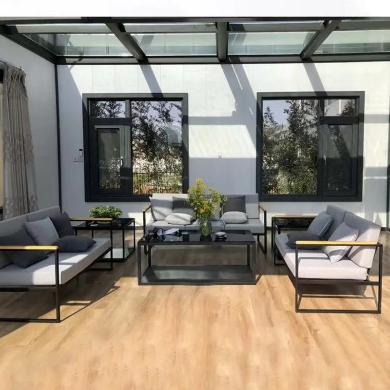 Italian Style Designer Simplicity Garden Sofas Originality Art Courtyard Villa Garden Sofas Luxury Outdoor Furniture Divano FYOS
