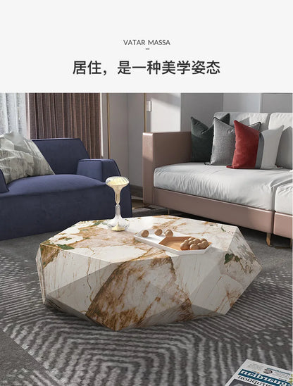 Living room creative water chestnut rock slab coffee table luxury tea table Nordic modern simple diamond rock slab coffee table