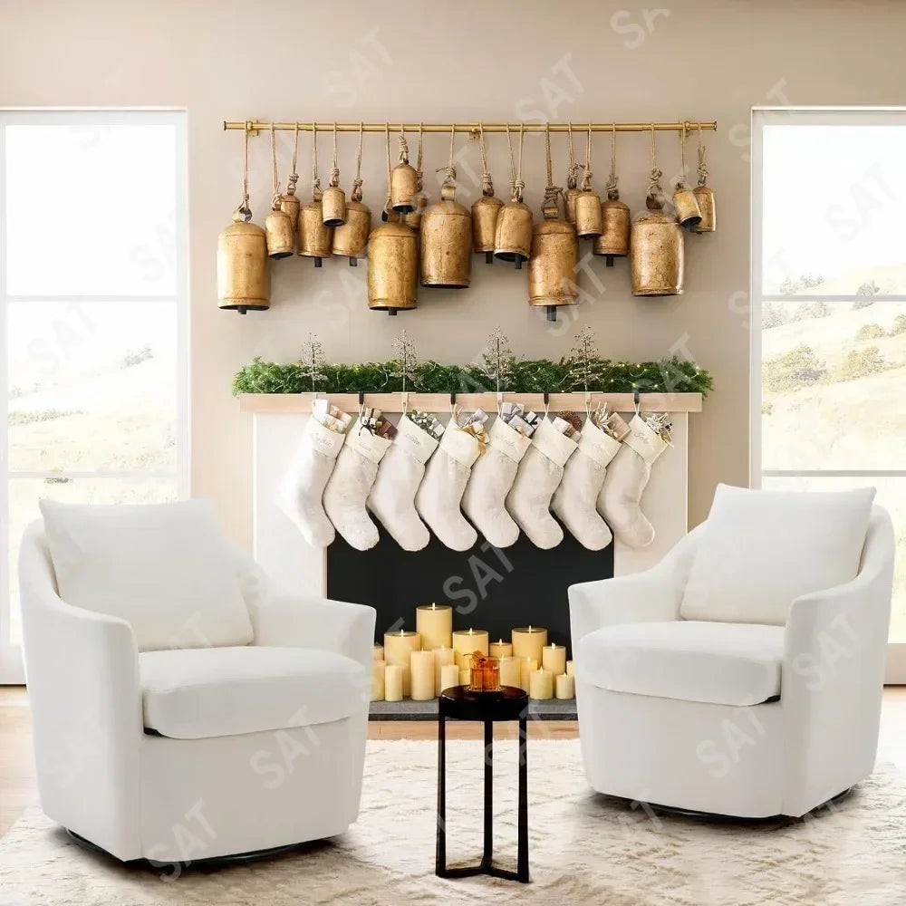 Linen Dining Chair with Casters Modern Storage Seat Design for Relaxing Upholstered Arm Chair, Single Sofa Chair