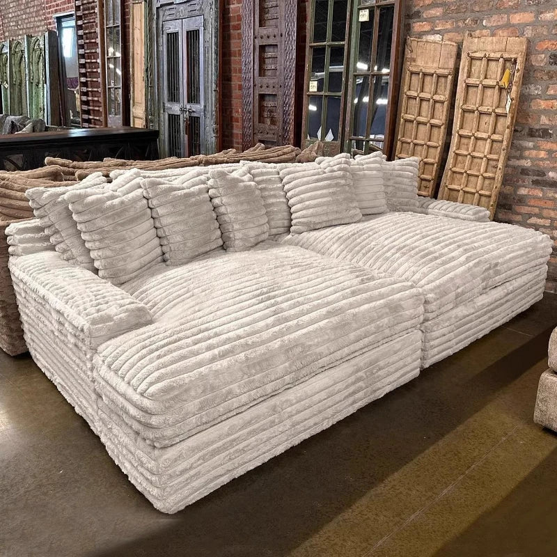 Convertible Compressed Sofa Living Room Lounges Modern Lazy Sofa Bed Straight Row Corduroy Bedroom Balcony House Furniture