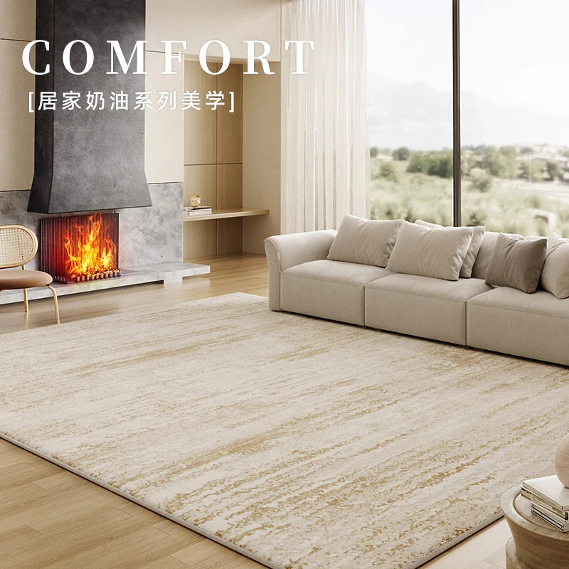 Cream Style Bedroom Decor Carpet Light Luxury Carpets for Living Room Fluffy Soft Art Design Lounge Rug Home Thickened Plush Mat