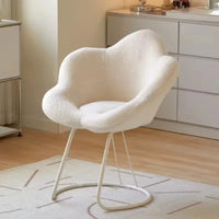 Durable Carbon Steel Upholstered Stool INS Style Leisure Petal Chair Romantic Cream Makeup Stool Rotating Nail Art Beauty Chair