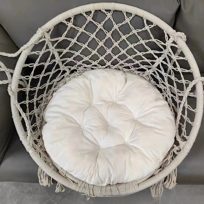 Hammock Hanging Swinging Chair,Hanging Cotton Rope Swing Chairs with Cushion and Hardware Kits, Hanging Chairs for Indoor