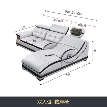 Modern Minimalist Sofa Electric Massage Chiar Floor Multifunctional Corner Sofa Lounges Relaxing Living Room Couch Furniture