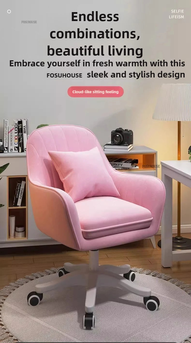 Nordic Style Office Chairs Leisure Home Computer Chairs Student Backrest Lift Chair Single Swivel Armchairs for Office Furniture