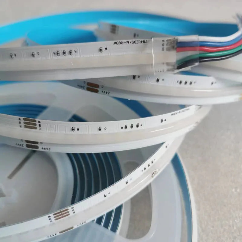 COB RGBCCT Waterproof IP67 DC24V LED Strip Light  84RGB CCT Dotless Flexible FCOB LED Tape Ribbon Lamp for Room Decoratio0LEDs/m