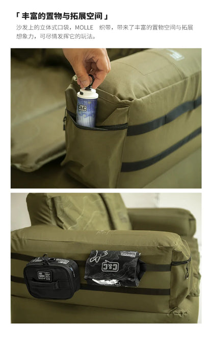 Double and Single Inflatable Sofa with Built-in Air Pump, Comfortable and Portable for Camping and Leisure Home Use