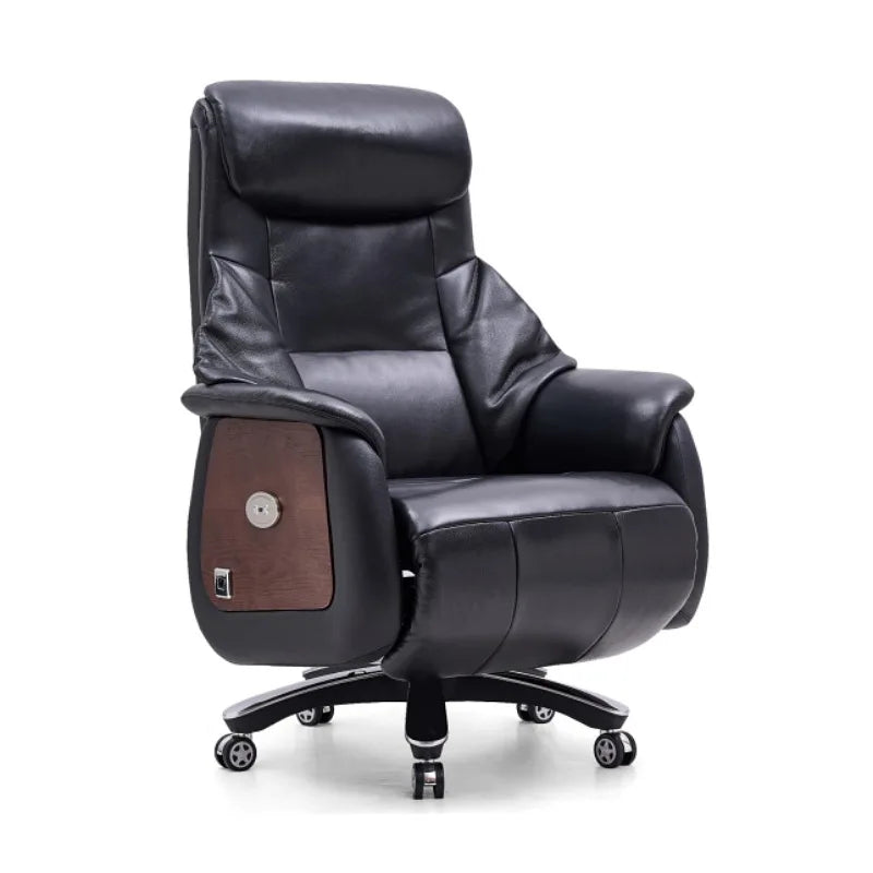 Light luxury lunch break reclining office seat leather class chair comfortable sedentary electric home massage boss