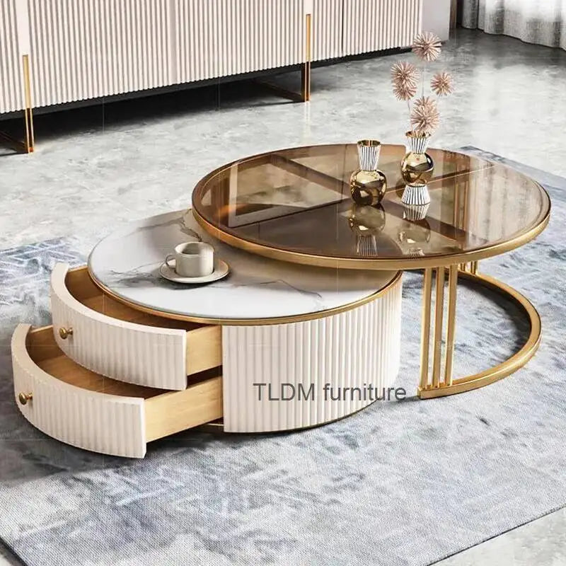 Cute Korea Luxury Marble Glass Modern Nordic Coffee Side Table Tables Effect Living Mesa Room De Centro De Sala Home Furniture
