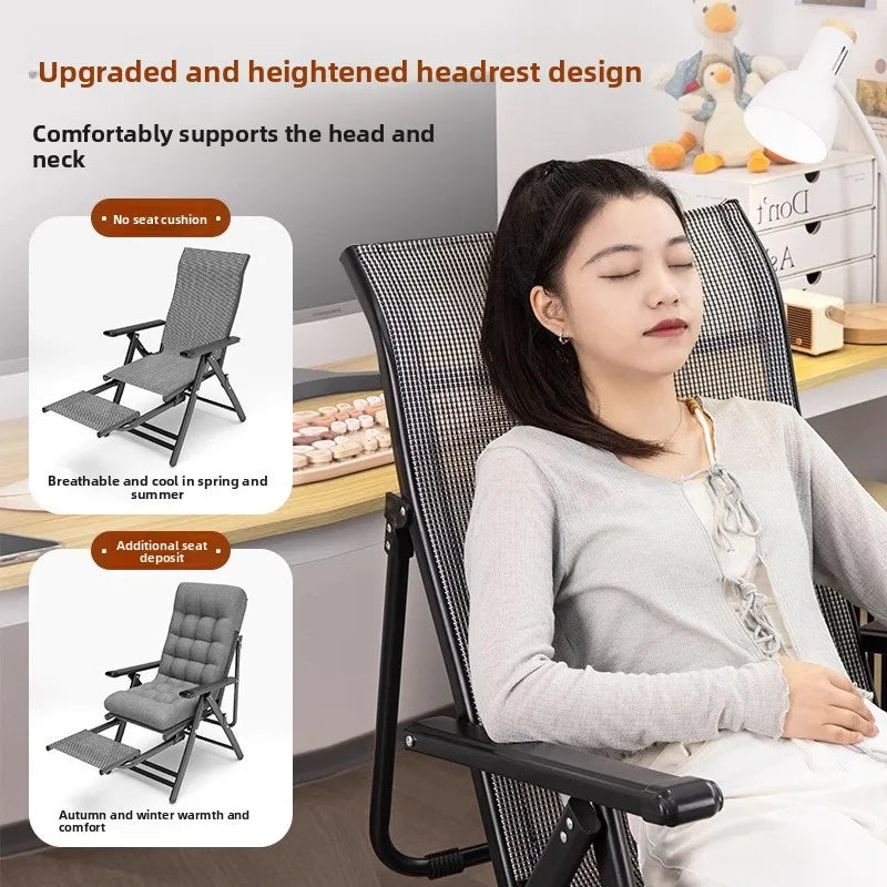 recliner lunch break folding office chair nap can lie down dual-purpose backrest computer chair couch
