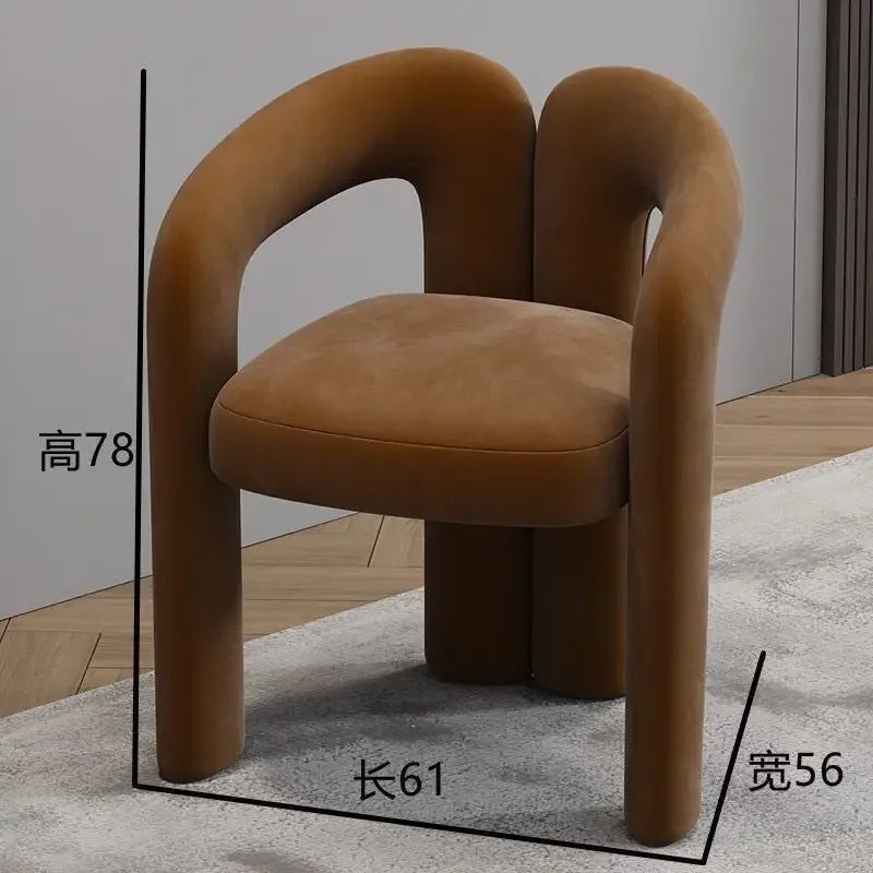 Modern Minimalist Upholstered Accent Chair with Curved Armrests Comfy Design for Living Room Bedroom and Home Office