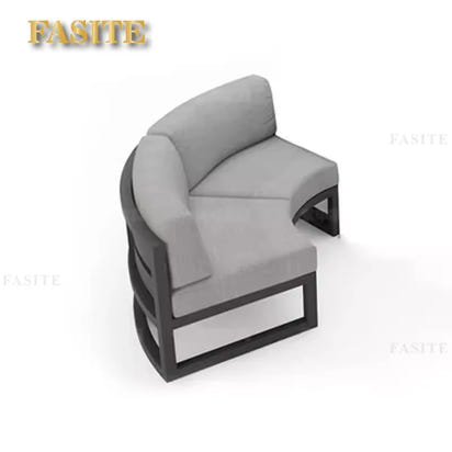 Nordic outdoor sofa coffee table combination simple courtyard waterproof sunscreen circular arc furniture