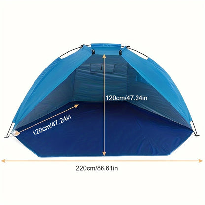 Ultralight 2 Person Beach Tent, Automatic Pop Up Sun Shelter with Carrying Bag, Portable Anti-UV Fishing Camping Tent for Travel