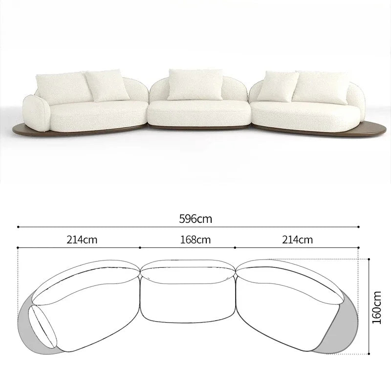 Living Room Coffee Table Designer Creative Three-person Log Style Furniture Modern Simple Modern Morocco Fabric Sectional Sofas