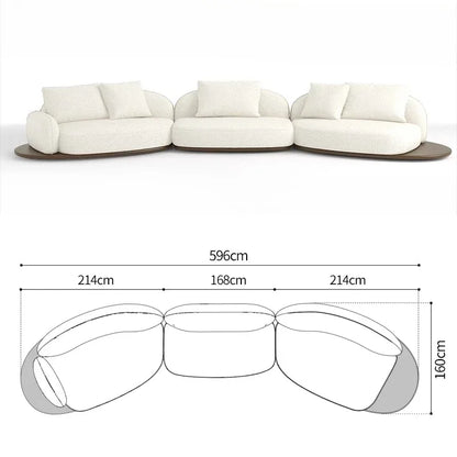 Living Room Coffee Table Designer Creative Three-person Log Style Furniture Modern Simple Modern Morocco Fabric Sectional Sofas